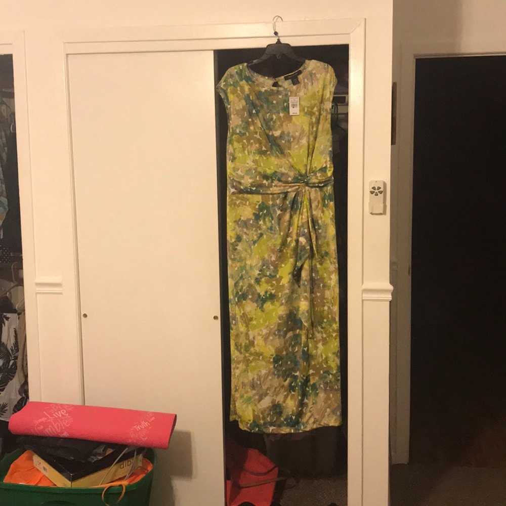 Multi colored green maxi dress